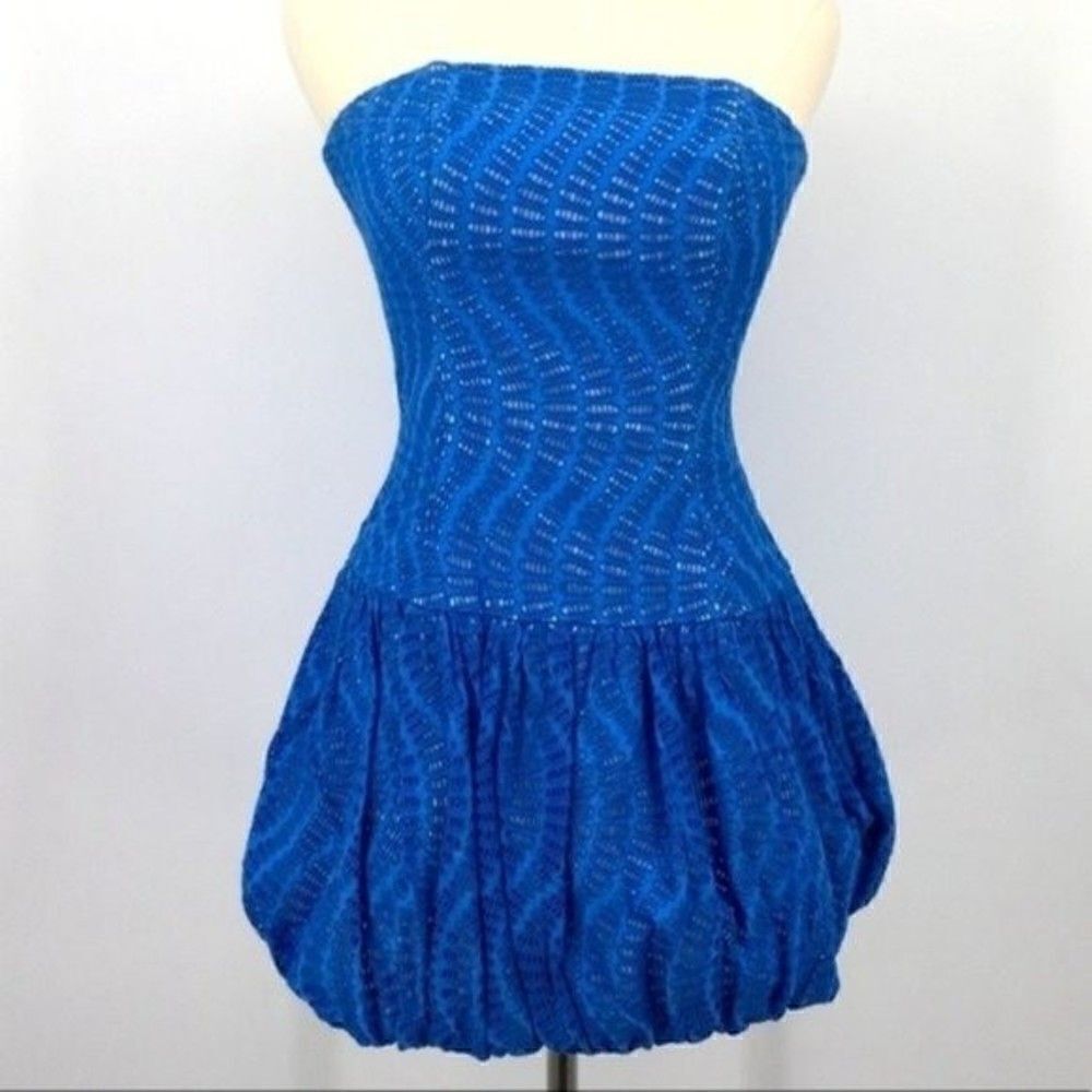 Lilly Pulitzer blue strapless cutout dress 2 BoxD